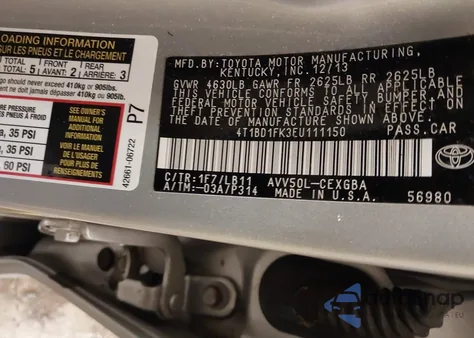 2014 Toyota Camry Hybrid/Le/Xle из США, поврежденный, VIN 4T1BD1FK3EU111150